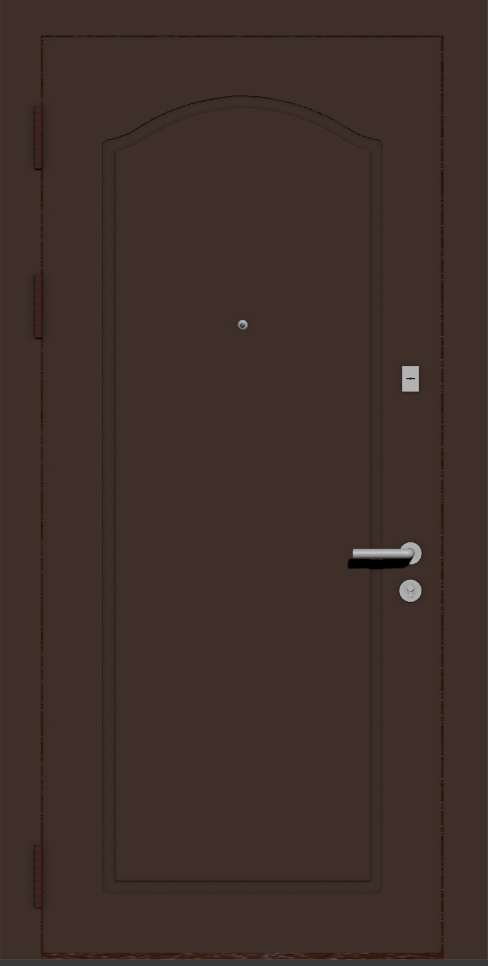 Входная металлическая дверь МДФ коричневая